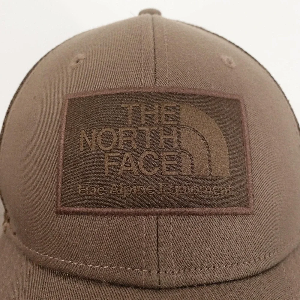 The North Face Hat Cap Trucker Snap Back One Size Brown Mesh Outdoor Mens TNF